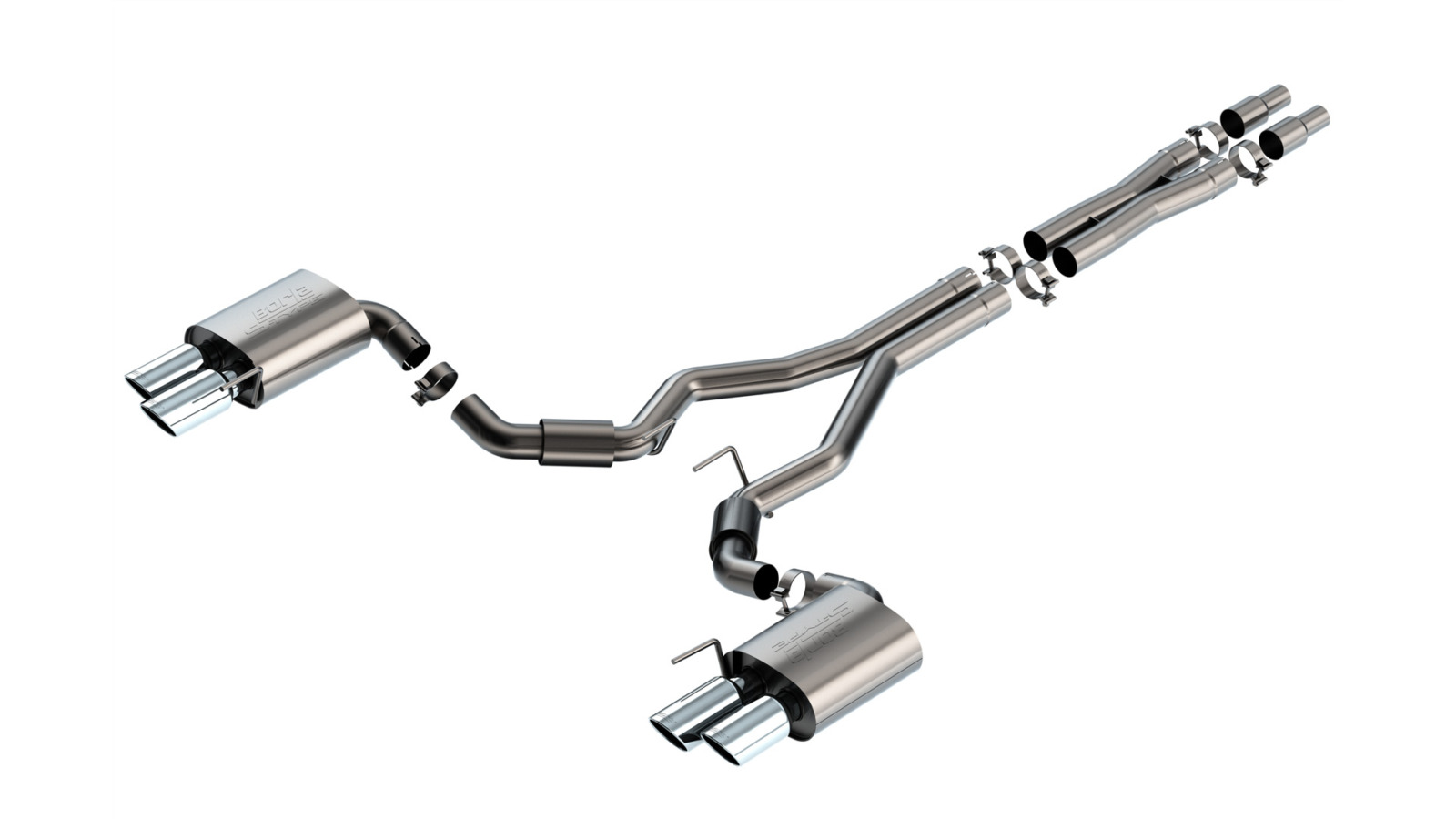 Borla S-Type Cat-Back Exhaust - 2024-2026 Mustang GT S650 Non-Active Chrome 140969
