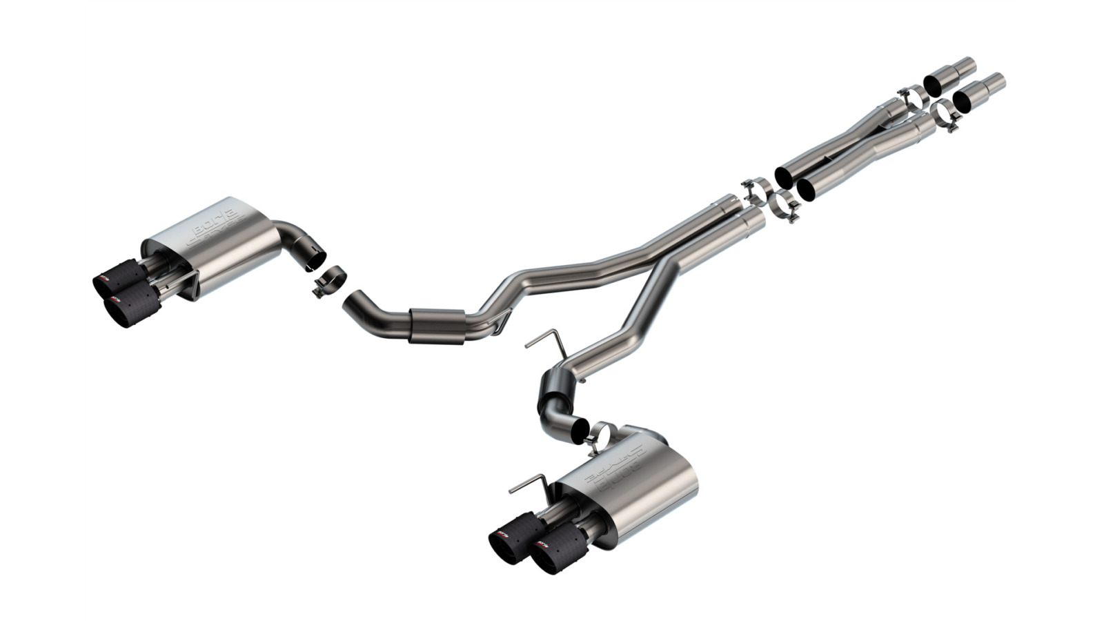Borla S-Type Cat-Back Exhaust - 2024-2026 Mustang GT S650 Non-Active Carbon Fiber 140969CFBA