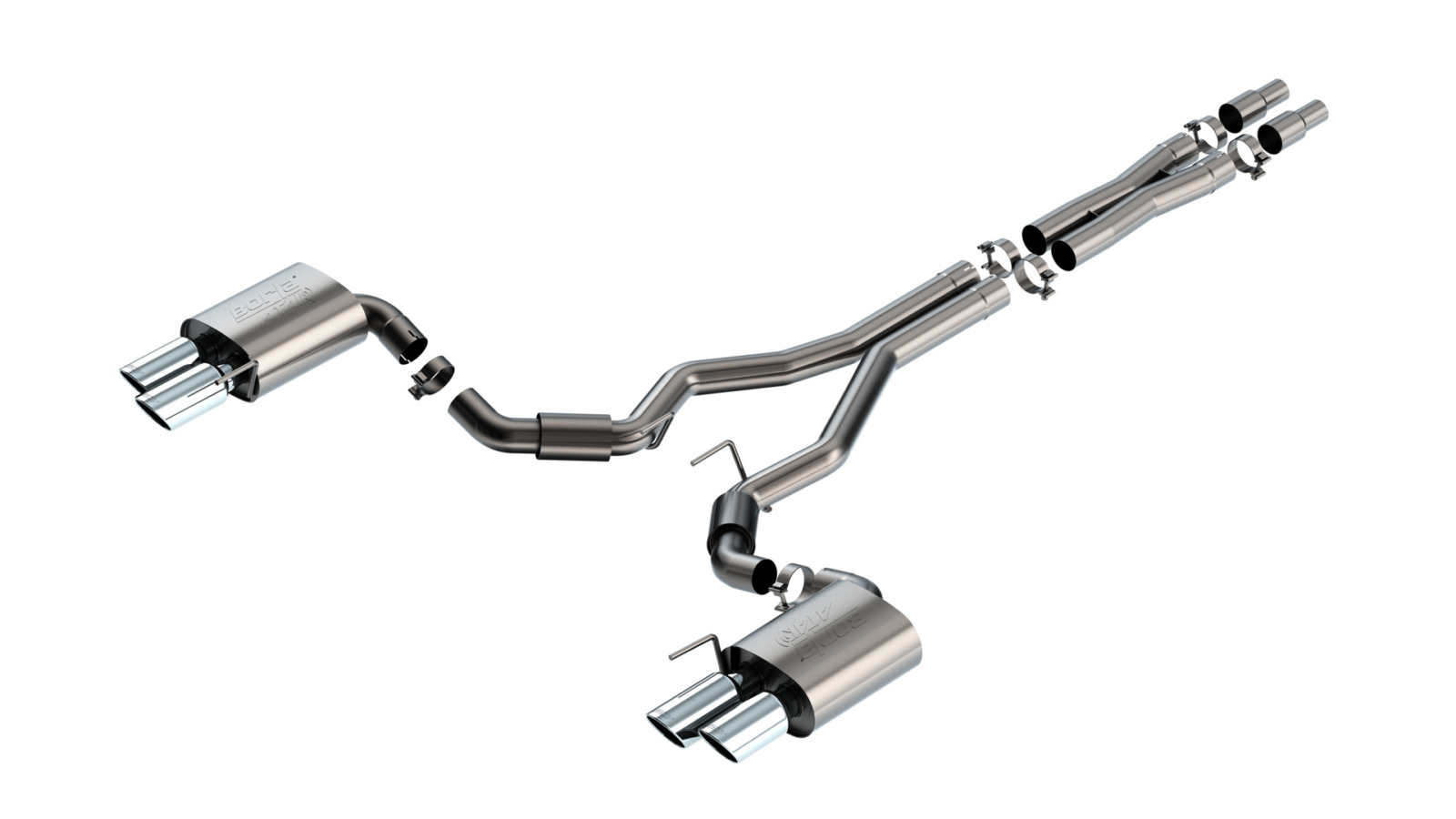 Borla ATAK Cat-Back Exhaust - 2024-2026 Mustang GT S650 Non-Active Chrome 140970