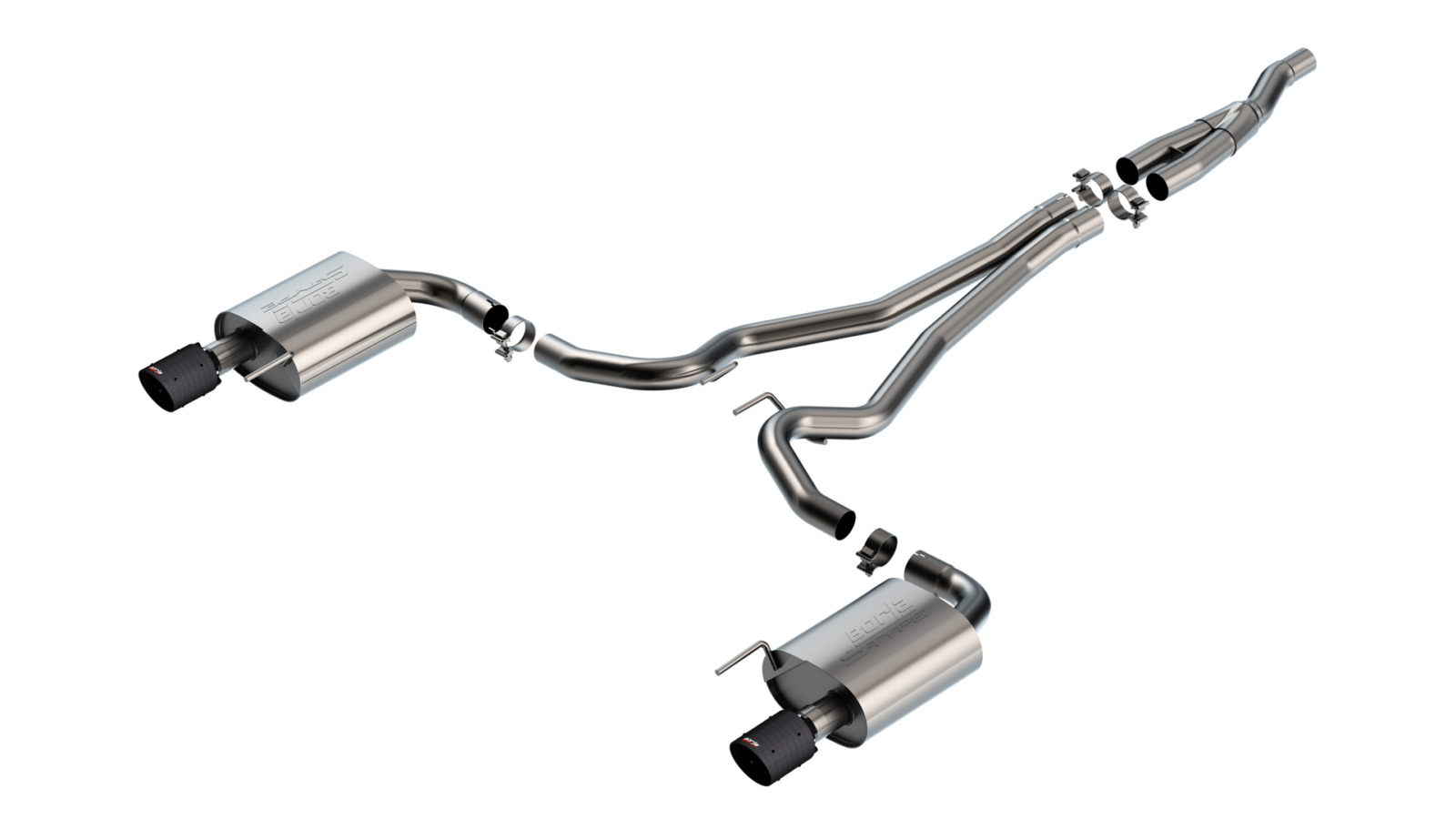 Borla Exhaust Borla S-Type Cat-Back Exhaust - Mustang EcoBoost S650 Non-Active Carbon Fiber 140979CFBA for S650 Mustang