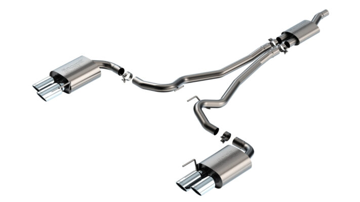 Borla S-Type Cat-Back Exhaust - 2024-2026 Mustang EcoBoost S650 Quad Tip Non-Active Chrome 140981