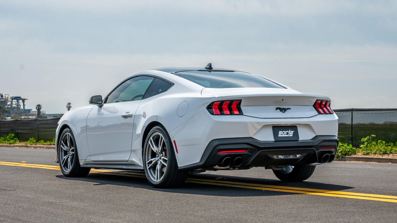 Borla Exhaust Borla ATAK Cat-Back Exhaust - Mustang EcoBoost S650 Quad Tip Non-Active Black Chrome 140982BC for S650 Mustang