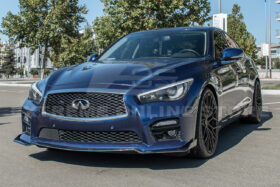 EOS 2014-17 Infiniti Q50 Sport Carbon Fiber Front Bumper Lip Splitter - image 14
