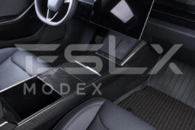 EOS 2024-Up Tesla Model 3, 2025-Up Model Y Carbon Fiber Interior Central Storage Box Cover - image 5