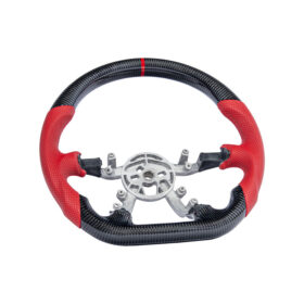 Extreme Online Store Corvette C5 CARBON FIBER Red Perforated Leather Stripe Steering Wheel - Image 11