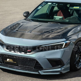 EOS 2022-Up Honda Civic JDM Varis Style Front Vented Bumper Hood - Image 5