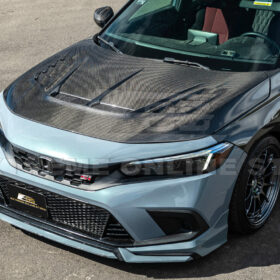 EOS 2022-Up Honda Civic JDM Varis Style CARBON FIBER Front Vented Hood w/ Fender - Image 4