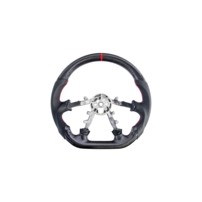1997-04 Corvette C5 Carbon Fiber Steering Wheel Black Perforated Leather Red Center Stripe