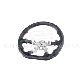 Extreme Online Store Corvette C5 Carbon Fiber Steering Wheel Black Perforated Leather Red Center Stripe - Image 14