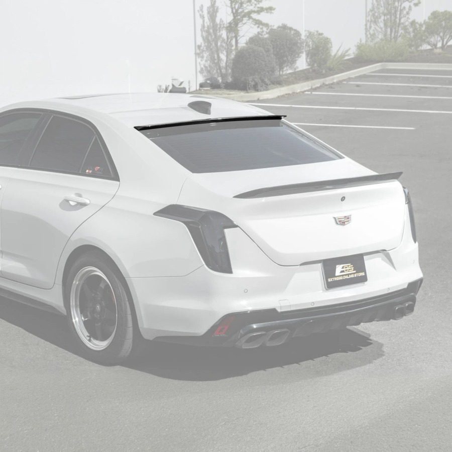 2020-Up Cadillac CT4 CT4-V | Carbon Fiber Rear Roof Top Window Spoiler Kit