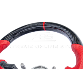 Extreme Online Store Corvette C5 CARBON FIBER Red Perforated Leather Stripe Steering Wheel - Image 18