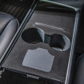 EOS 2020-23 Tesla Model 3 & 20-24 Y Carbon Fiber Interior Center Console Cover - image 1