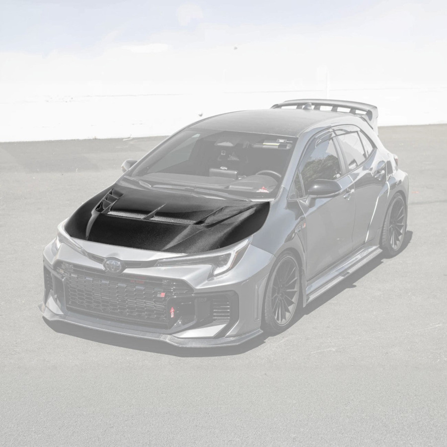 EOS 2023-Up Toyota GR Corolla VRS Style Front Vented Bumper Hood - Image 2