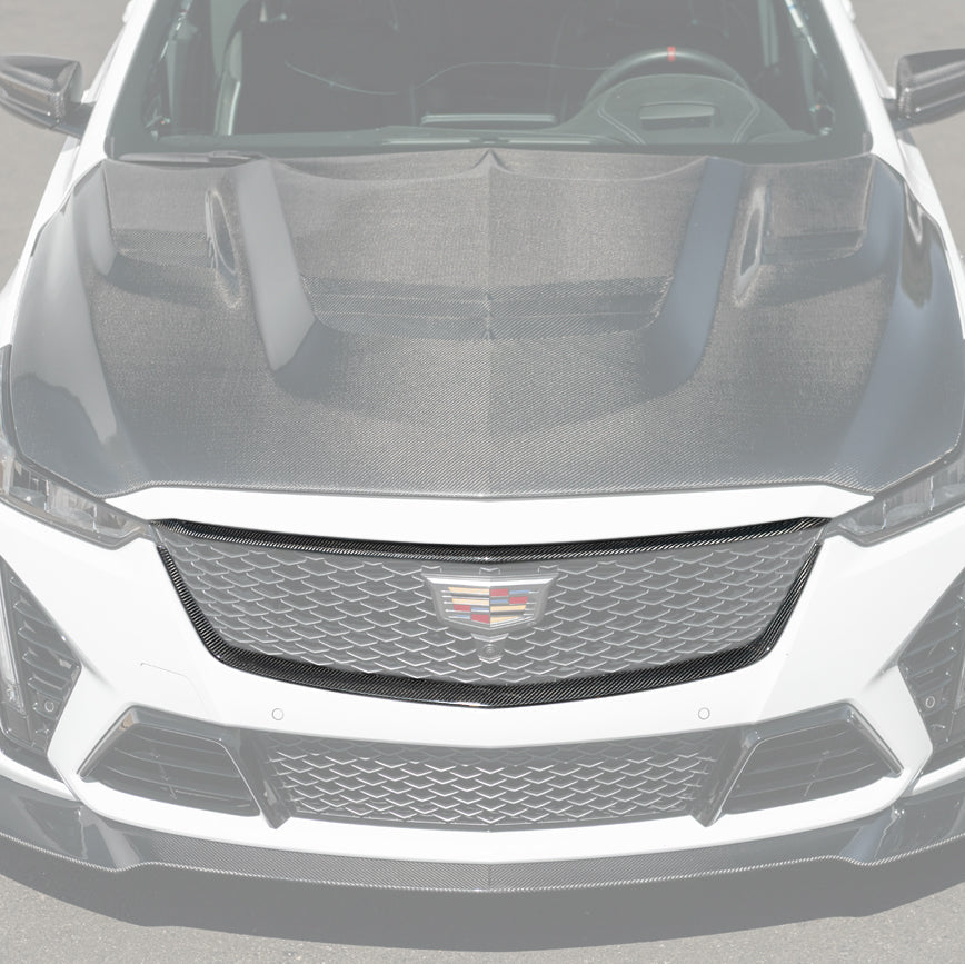 EOS 2022-24 Cadillac CT5-V Blackwing Dry Carbon Fiber Front Upper & Lower Grille Trim - Image 1