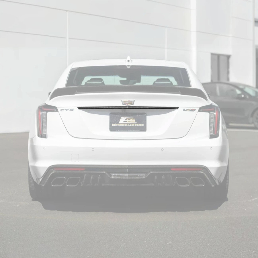 EOS 2022-Up Cadillac CT5 Dry Carbon Fiber Rear Deck Lid Center Applique Trunk Insert - Image 1