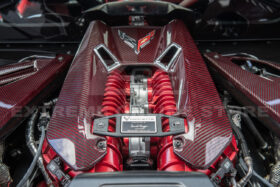 EOS Corvette C8 Z06 Coupe DRY Red Carbon Engine & Bay Panel Cover - Image 7