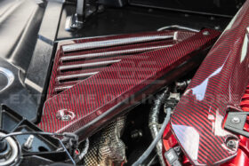 EOS Corvette C8 Z06 Coupe DRY Red Carbon Engine & Bay Panel Cover - Image 6