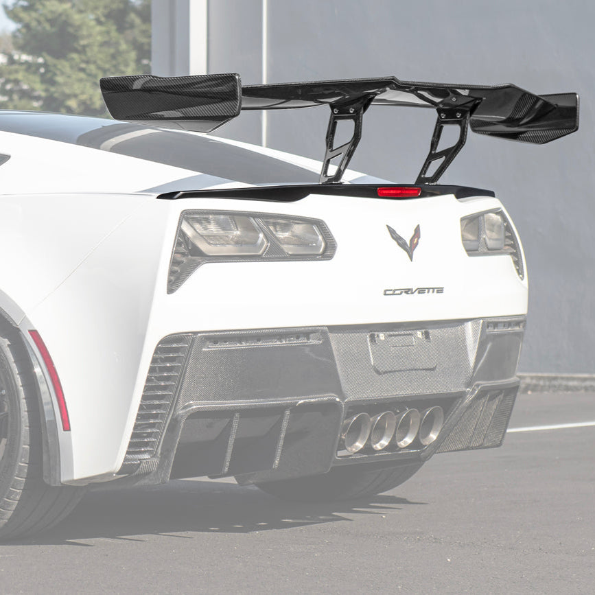 EOS Corvette C7 ZR1 ZTK Conversion Rear Spoiler High Wing With Wing Riser - Image 3