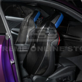 EOS BMW G87 G82 M2 M4 Dry CARBON FIBER Tape-On Full Seat Back Cover Pair - Image 5