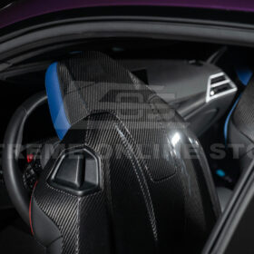 EOS BMW G87 G82 M2 M4 Dry CARBON FIBER Tape-On Full Seat Back Cover Pair - Image 9