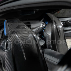 EOS BMW G87 G82 M2 M4 Dry CARBON FIBER Tape-On Full Seat Back Cover Pair - Image 10