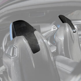 EOS BMW G87 G80 G82 M2 M3 M4 S58 Dry CARBON FIBER Tape-On Headrest Cover Pair - Image 3