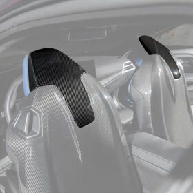 EOS BMW G87 G80 G82 M2 M3 M4 S58 Dry CARBON FIBER Tape-On Headrest Cover Pair - Image 1