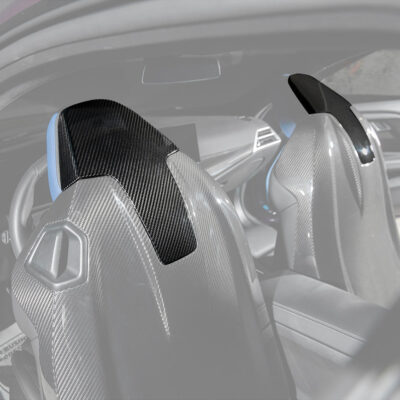 EOS 2023-Up BMW G87 G80 G82 M2 M3 M4 S58 Dry Carbon Fiber Tape-On Headrest Cover Pair