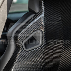 EOS 2016-19 CTS-V ATS-V Dry CARBON FIBER Seat Back Cover - Image 6