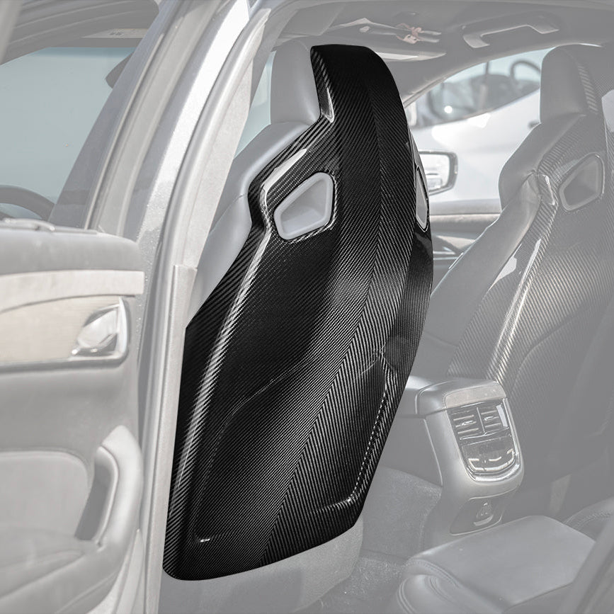 EOS 2016-19 CTS-V ATS-V Dry CARBON FIBER Seat Back Cover - Image 2