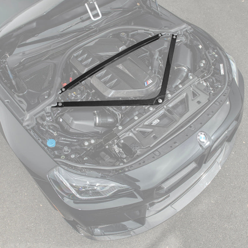 EOS 2021-Up BMW G80 M3 G82 M4 DRY Carbon Fiber Engine Strut Brace Bracket Tower Bars - Image 1