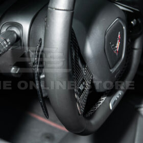 EOS 2020-Up Corvette C8 DRY CARBON FIBER Steering Wheel Paddle Shifters Replacement - Image 8