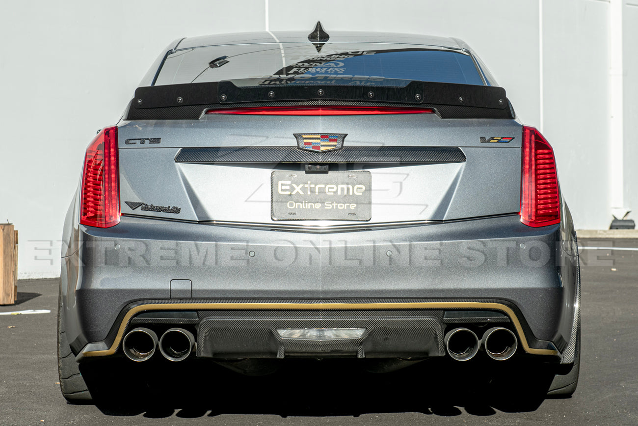 EOS 2016-19 Cadillac CTS-V Carbon Fiber Rear Trunk Wing Wickerbill Spoiler - Image 2