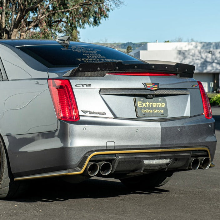EOS 2016-19 Cadillac CTS-V Carbon Fiber Rear Trunk Wing Wickerbill Spoiler - Image 1