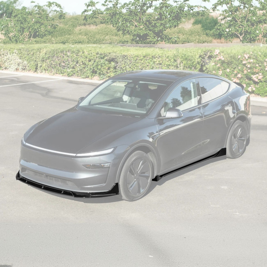 EOS 2025-Up Tesla Model Y Track Style Front Lip Side Skirts Kit - Image 1