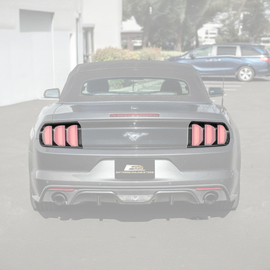 FFP 2015-17 Ford Mustang DRY CARBON FIBER Rear Tail Light Trim Bezel Cover Pair - Image 2