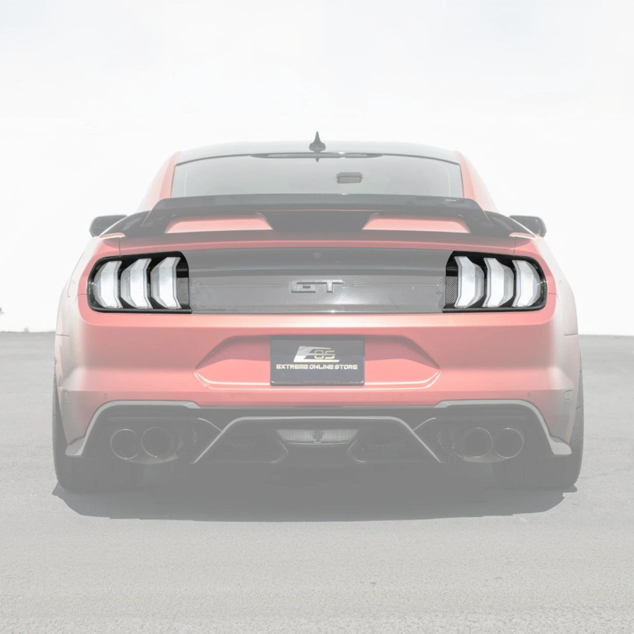 FFP 2018-23 Ford Mustang DRY CARBON FIBER Rear Tail Light Trim Bezel Cover Pair - Image 1