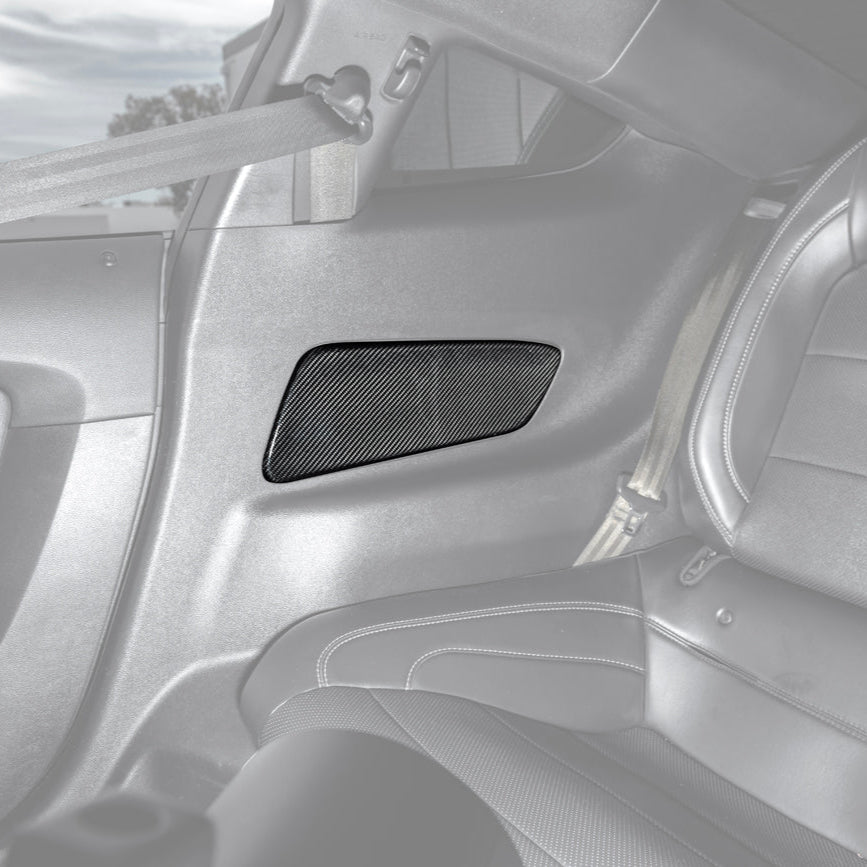 FFP 2015-23 Ford Mustang DRY CARBON FIBER Rear Seat Decorative Board Cover - Image 2