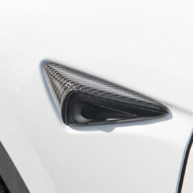 EOS 2020-23 Tesla Model 3 & 20-24 Y Carbon Fiber Exterior Door Camera Covers - image 1
