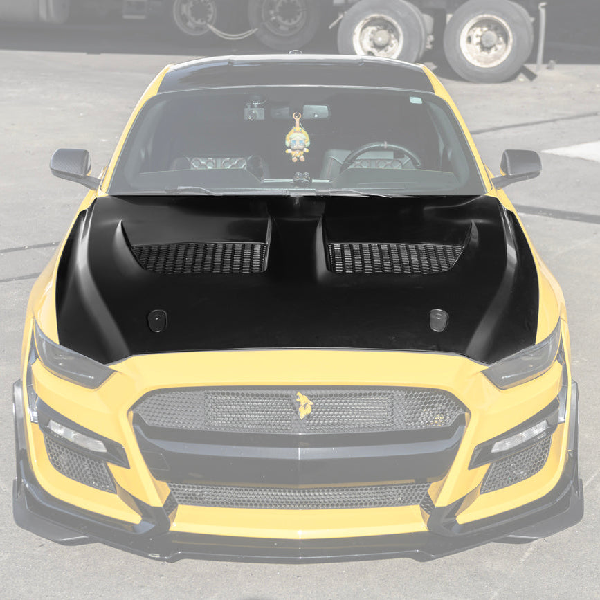 2015-17 Ford Mustang | S650 GTD Style Aluminum Front Hood Vented Cover