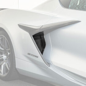 Extreme Online Store Corvette C8 Z06 Aluminum Black Rear Side Intake Mesh Grille Inserts for C8 Corvette
