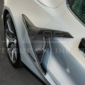 Extreme Online Store Corvette C8 Z06 Aluminum Black Rear Side Intake Mesh Grille Inserts for C8 Corvette - Image 9