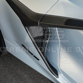 Extreme Online Store Corvette C8 Z06 Aluminum Black Rear Side Intake Mesh Grille Inserts for C8 Corvette - Image 14