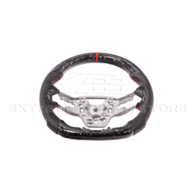 FFP 2024-Up Ford Mustang Forged CARBON FIBER Perforated Leather Red Stripe Steering Wheel - Image 3