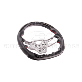 FFP 2024-Up Ford Mustang Forged CARBON FIBER Perforated Leather Red Stripe Steering Wheel - Image 8