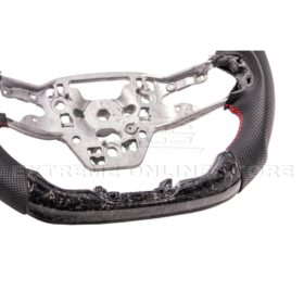 FFP 2024-Up Ford Mustang Forged CARBON FIBER Perforated Leather Red Stripe Steering Wheel - Image 10