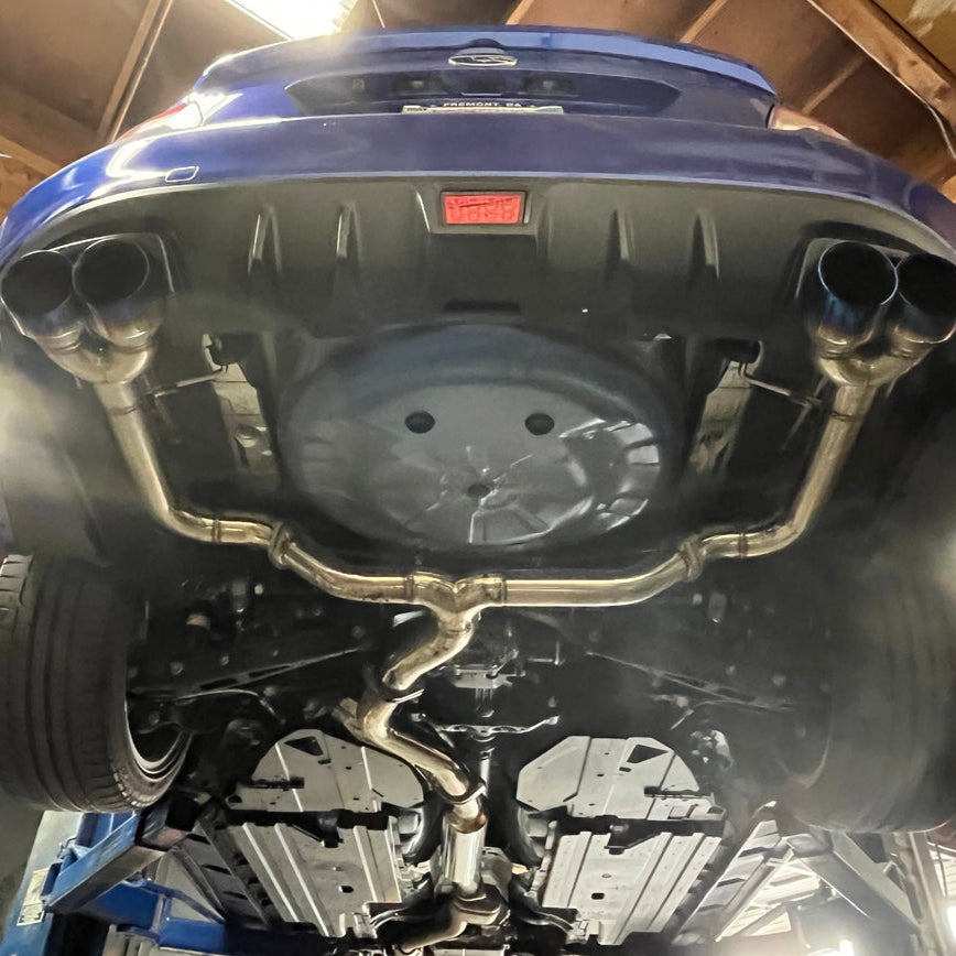 Extreme Online Store EOS Subaru WRX / STi Axle Back Quad Burnt Tips Exhaust