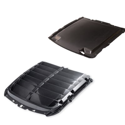 FFP 2020-23 Ford Mustang GT500 DRY Carbon Fiber Front Hood Vent & Rain Tray Cover
