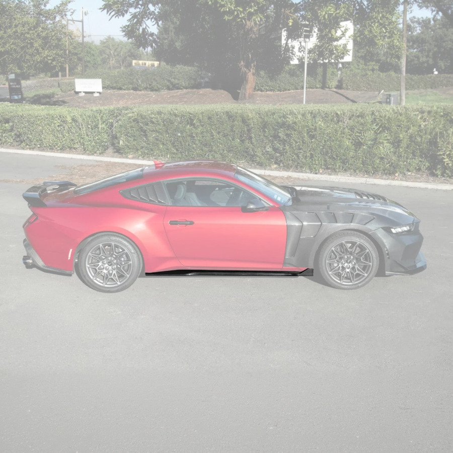 2024-2026 Ford Mustang S650 Carbon Fiber Side Skirts Extension