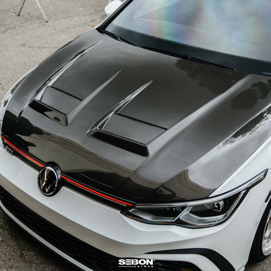Seibon DV-Style Carbon Fiber Hood For 2022 VW Golf MK8